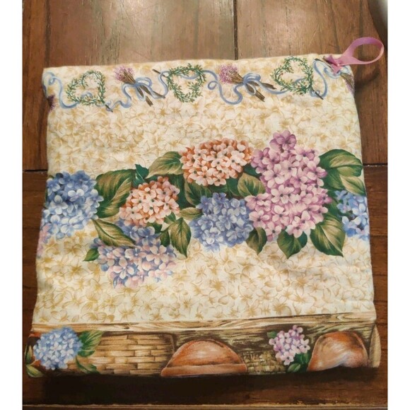 Handmade Microwave Baked Potato Bag Pouch With Baskets Flowers 9x9" - Picture 4 of 5
